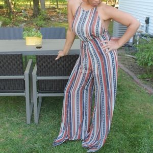 Luxxel Striple Vintage Inspired Jumper Jumpsuit